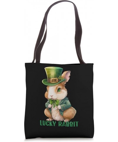 Rabbit St Patrick Leprechaun Shamrock Irish Lucky Rabbit Tote Bag 16 inches $14.31 Totes