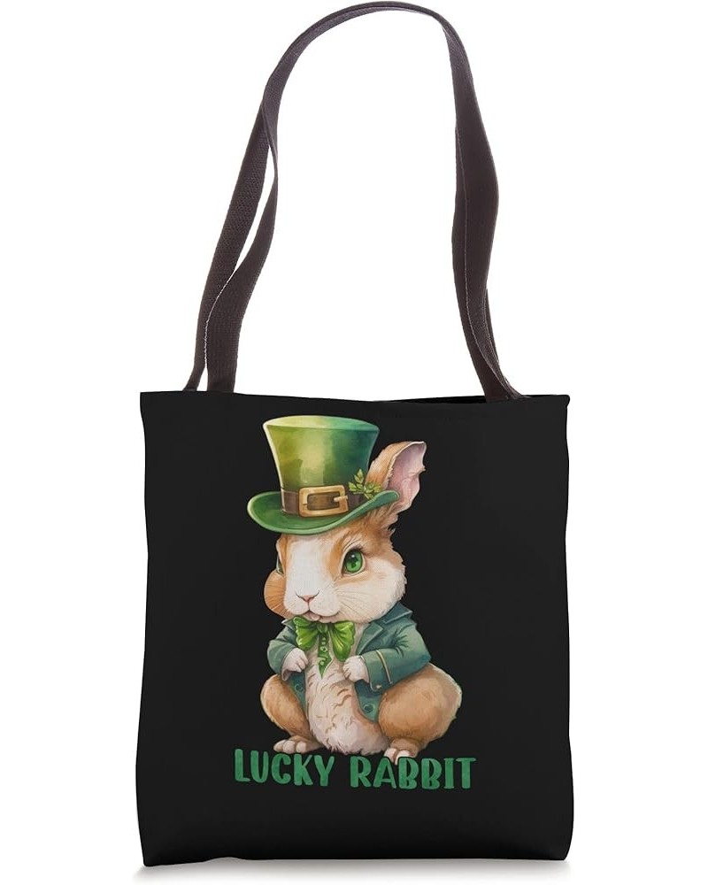 Rabbit St Patrick Leprechaun Shamrock Irish Lucky Rabbit Tote Bag 16 inches $14.31 Totes