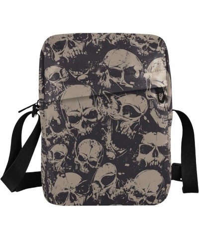 Crossbody Bags Women Men Sling Bag Gothic Skulls Skulls 021 $9.84 Crossbody Bags