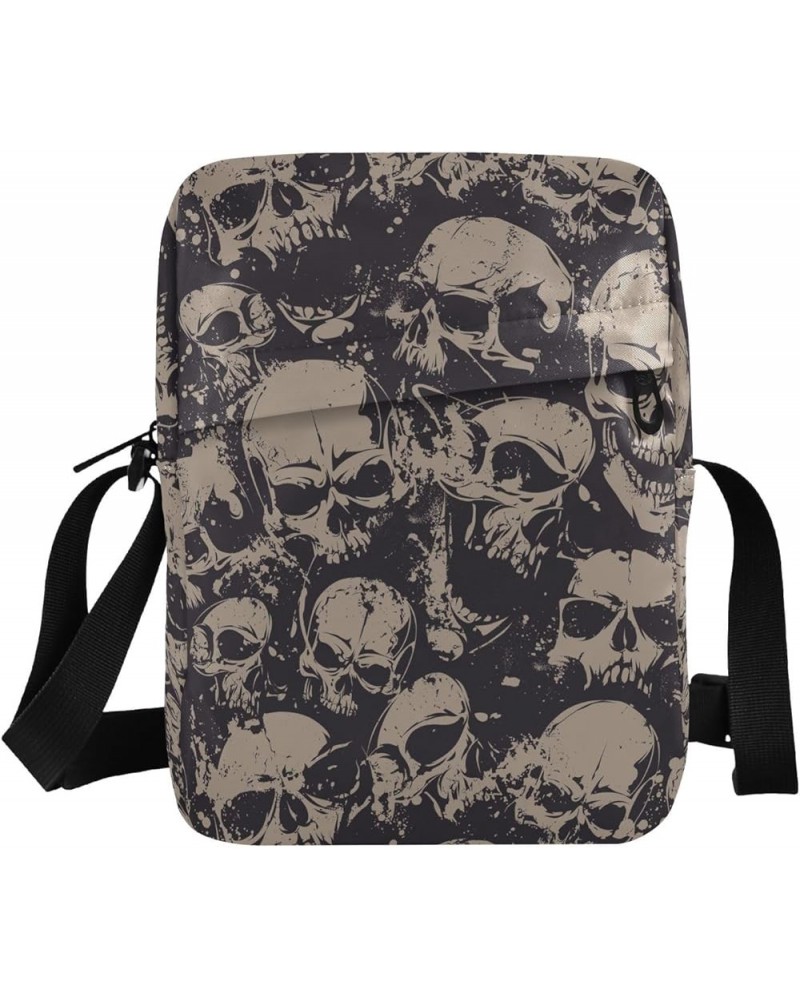 Crossbody Bags Women Men Sling Bag Gothic Skulls Skulls 021 $9.84 Crossbody Bags