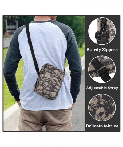 Crossbody Bags Women Men Sling Bag Gothic Skulls Skulls 021 $9.84 Crossbody Bags