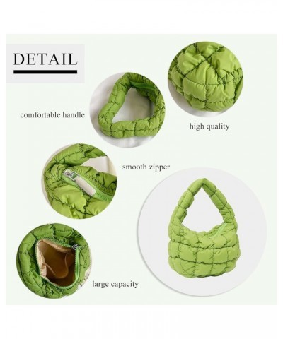 Small Quilted Tote Bag for Women, Soft Puffer Tote Bag Lightweight Designer Pleated Hobo Bags Handbag Puff Bags Khaki $8.61 T...