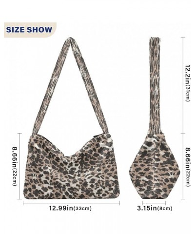 Leopard Purple Single Shoulder Bag, Fur Tote Women Bag Hobo Purse Leopard Skin Animal $9.03 Totes