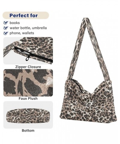 Leopard Purple Single Shoulder Bag, Fur Tote Women Bag Hobo Purse Leopard Skin Animal $9.03 Totes