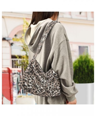 Leopard Purple Single Shoulder Bag, Fur Tote Women Bag Hobo Purse Leopard Skin Animal $9.03 Totes