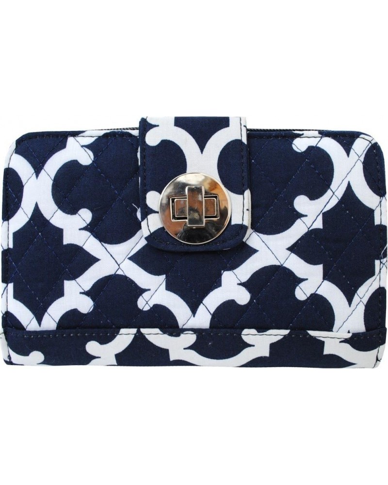 Navy Clover Quilted Twist Lock Wallet $14.56 Wallets