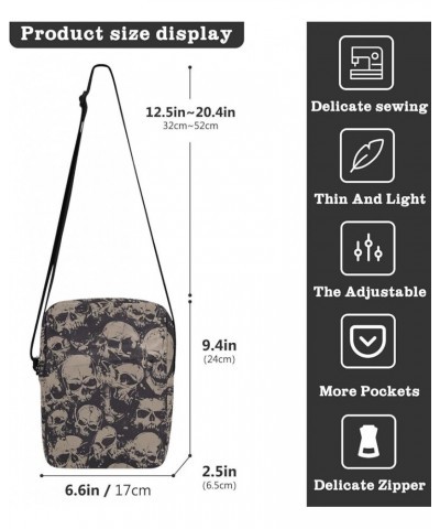 Crossbody Bags Women Men Sling Bag Gothic Skulls Skulls 021 $9.84 Crossbody Bags