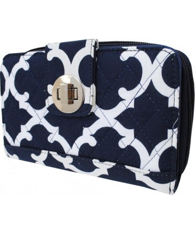 Navy Clover Quilted Twist Lock Wallet $14.56 Wallets