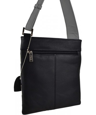 Women'S Leather Cross Body Bag Black Multi $47.52 Crossbody Bags