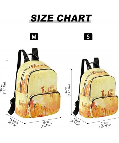 Happy Thanksgiving Maple Leaf Pumpkin Women Backpack Purse Ladies Fashion Shoulder Bag Daypack Travel Bag 10L Medium $17.15 B...