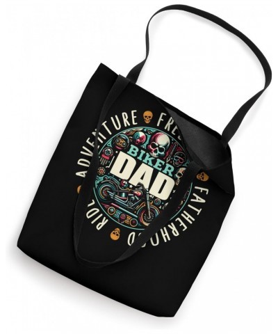 Fatherhood Biker Dad Skull Motorcycle Motor Biker Lover Dad Tote Bag $10.79 Totes