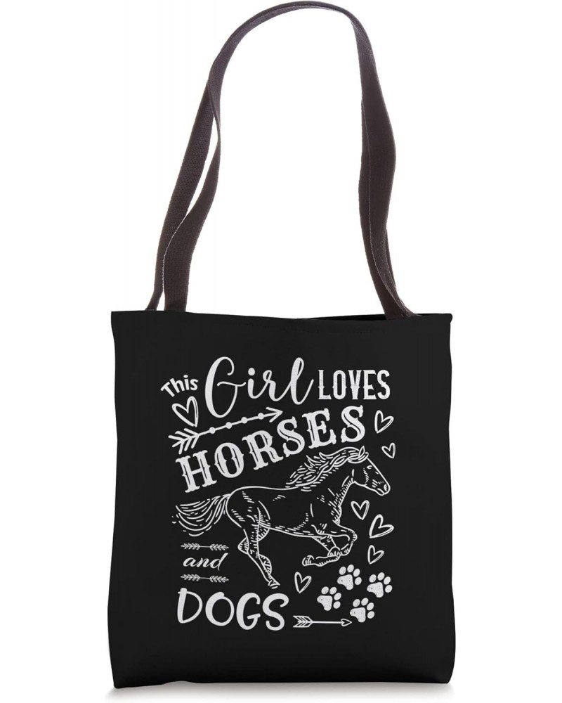 This Girl Loves Horses and Dogs Designs Tote Bag $14.04 Totes