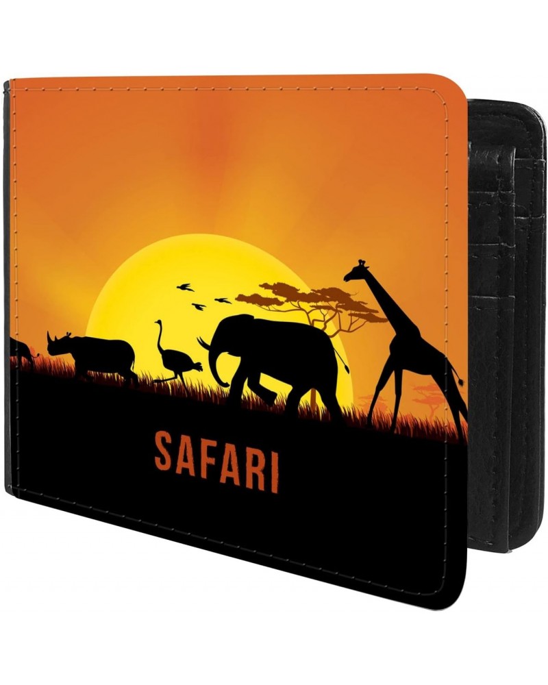 Unique Desige Pattern - African Animals Safari, Slim Front Pocket Wallet Billfold RFID Blocking $12.30 Wallets