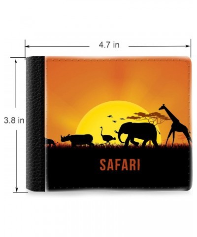 Unique Desige Pattern - African Animals Safari, Slim Front Pocket Wallet Billfold RFID Blocking $12.30 Wallets