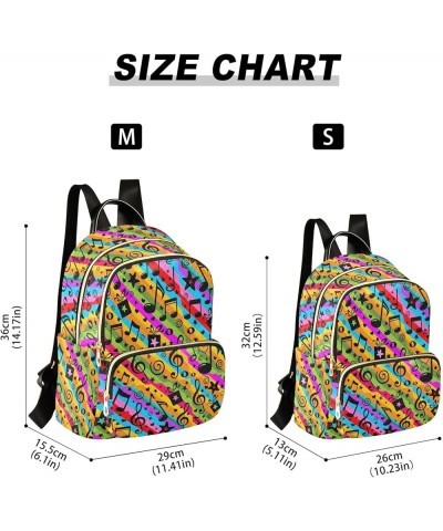 Travel Backpack Purse for Women Fashion Anti-theft Work Casual Rainbow Notes Stars Musical Daypack Shoulder Bag Medium Size S...