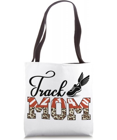 Track Mom Leopard Mom Of A Track And Field Athlete Mom Tote Bag $14.30 Totes