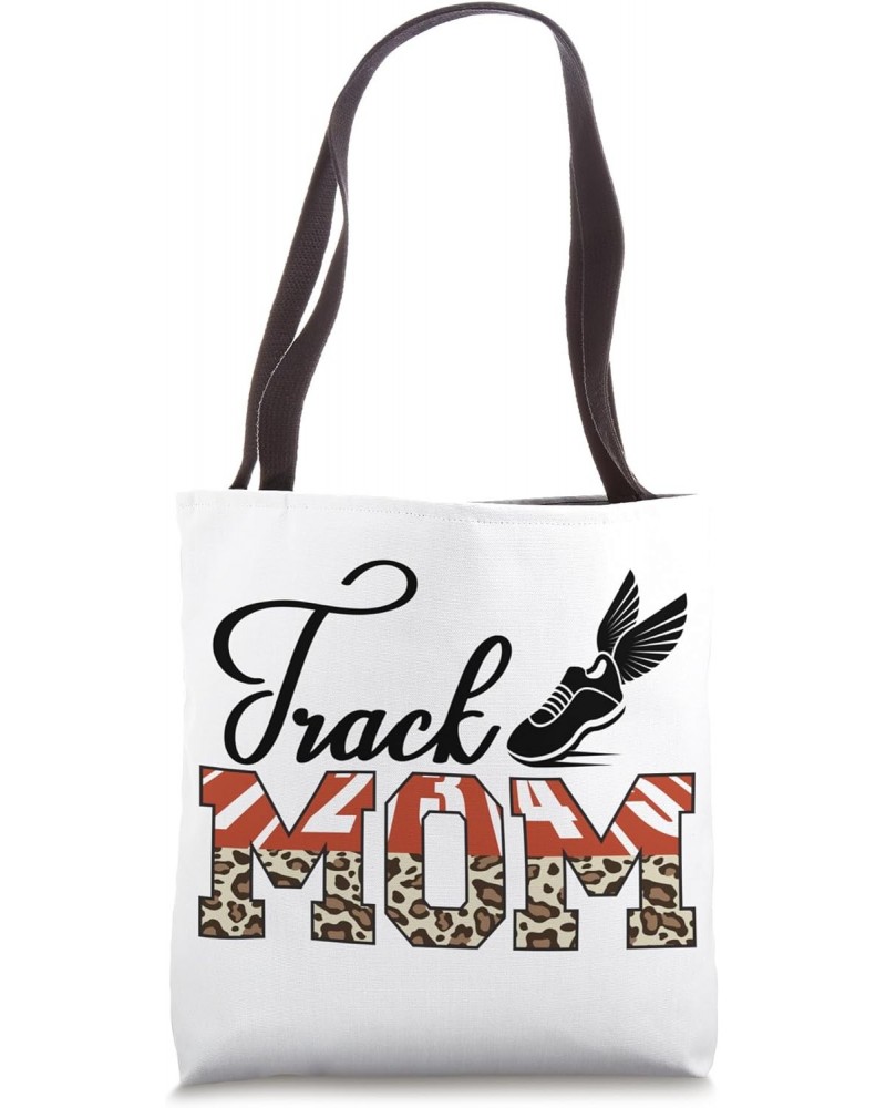 Track Mom Leopard Mom Of A Track And Field Athlete Mom Tote Bag $14.30 Totes