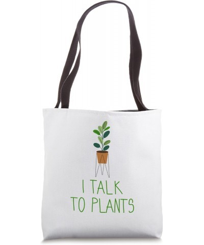 I Talk To Plants Novelty Gardener Botanical Design Idea Tote Bag $10.75 Totes