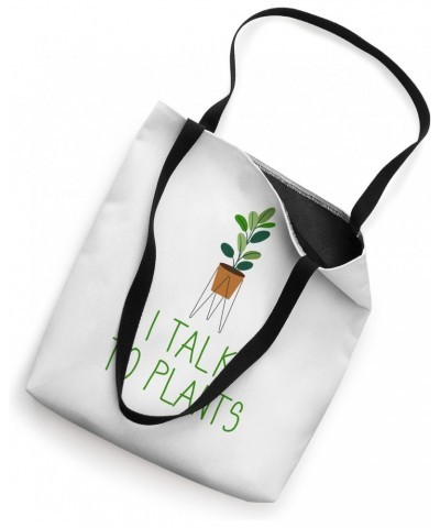 I Talk To Plants Novelty Gardener Botanical Design Idea Tote Bag $10.75 Totes