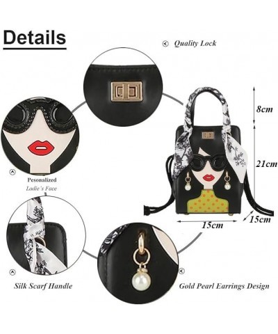 Novelty Unique 3D Lady Face PU Leather Top Handle Satchel Handbags for Women Funky Tote Purse Hobo Crossbody Shoulder bags Sc...