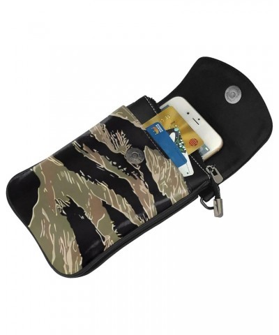 women Small Cell Phone Purse Tiger Stripe Camo picture Soft, durable and waterproof PU leather Convenient for daily use and t...