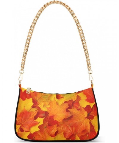 Fall Leaves Shoulder Bag for Women Hobo Bags Small Chain Shoulder Bags Clutch Handbag Tote Crossbody Bag Purse with Zipper $1...