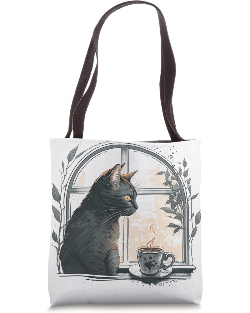 Funny Cat mother coffee lover Design Kitten Humor Cat Lover Tote Bag $11.95 Totes