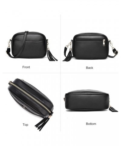 Small Crossbody Purses for Women Vegan Leather Little Shoulder Bag with Wide Strap Black $18.45 Totes