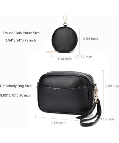 Small Crossbody Purses for Women Vegan Leather Little Shoulder Bag with Wide Strap Black $18.45 Totes