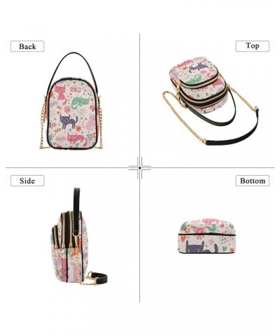 Cartoon Cats Crossbody Bags for Women Crossbody Tote Bag Wallet Phone Purse with Chain Strap for Daily Use $13.51 Totes