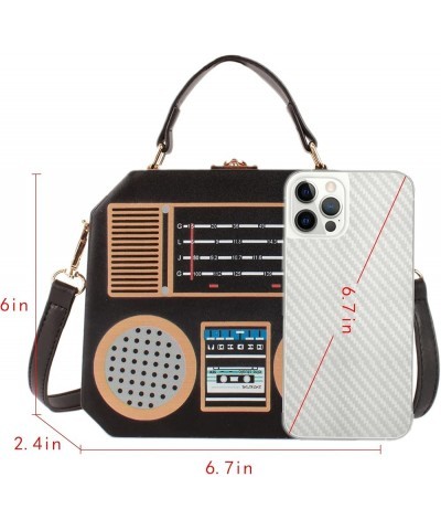 Retro Cassette Evening Clutch Purse Crystal Inlaid Bling Crossbody Shoulder Bag for Graduation Wedding Party T-black $14.84 E...