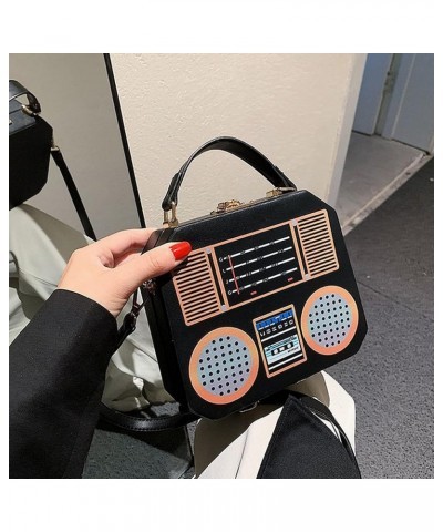 Retro Cassette Evening Clutch Purse Crystal Inlaid Bling Crossbody Shoulder Bag for Graduation Wedding Party T-black $14.84 E...