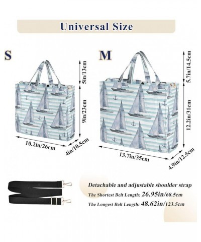 Boats Anchors Tote Bag for Women Corduroy Satchel Purses and Shoulder Bag for Vacation Beach Trip Gifts Multi $12.31 Satchels