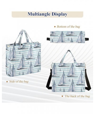 Boats Anchors Tote Bag for Women Corduroy Satchel Purses and Shoulder Bag for Vacation Beach Trip Gifts Multi $12.31 Satchels