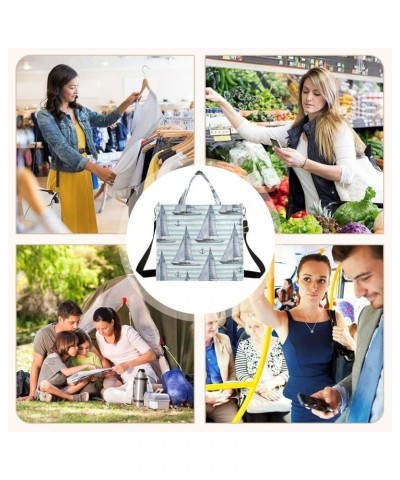 Boats Anchors Tote Bag for Women Corduroy Satchel Purses and Shoulder Bag for Vacation Beach Trip Gifts Multi $12.31 Satchels