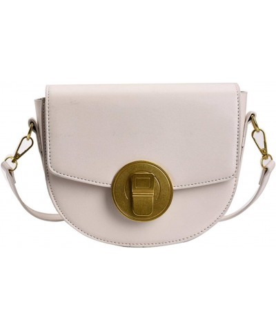 Spring New Shoulder Bag Retro cans Large semi-Circular Saddle Bag, Fashion calain Blue Women's Bag $21.76 Shoulder Bags