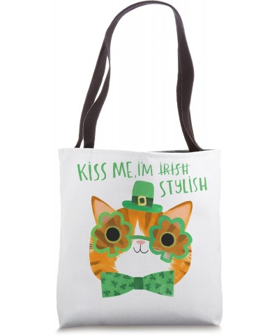 St. Patrick's Day, cute cat Kiss Me I'm Irish / Stylish Tote Bag $9.46 Totes