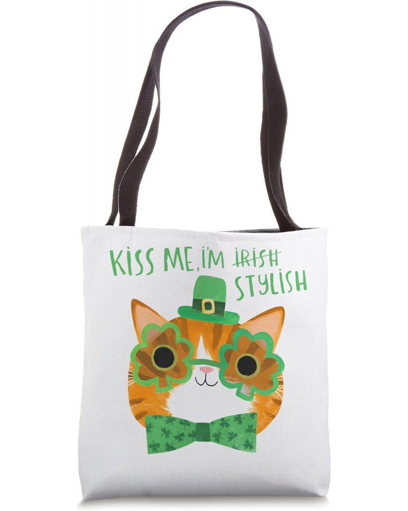 St. Patrick's Day, cute cat Kiss Me I'm Irish / Stylish Tote Bag $9.46 Totes