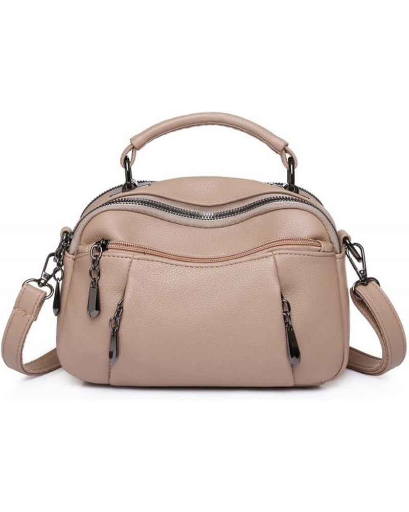 Cowhide grain ladies shoulder bag, ladies handbag, crossbody bag fashion solid color 9.45 * 3.94 * 5.9 inches Khaki(color) $3...