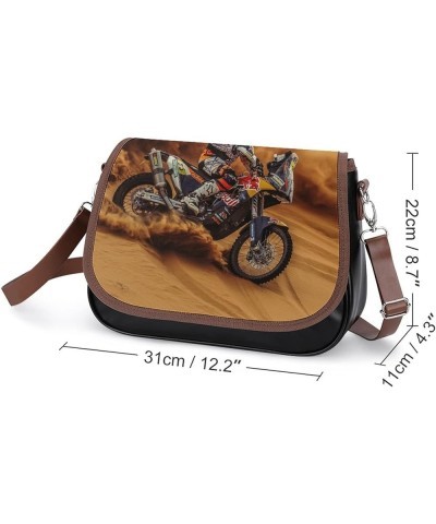 Printed Crossbody Bags Women City Leather Shoulder Bag Satchel Hobo Bags Trendy Ocean Motocross Color4 $23.75 Satchels