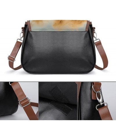 Printed Crossbody Bags Women City Leather Shoulder Bag Satchel Hobo Bags Trendy Ocean Motocross Color4 $23.75 Satchels