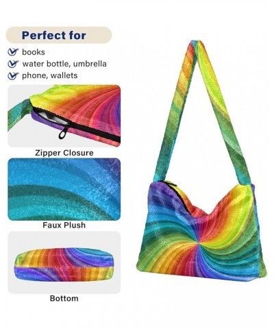 Flying Bees Cartoon Womens Shoulder Handbags, Purse Handbag Shoulder Bag, Womens Outdoor Bag Rainbow Colored Swirl Twisting $...