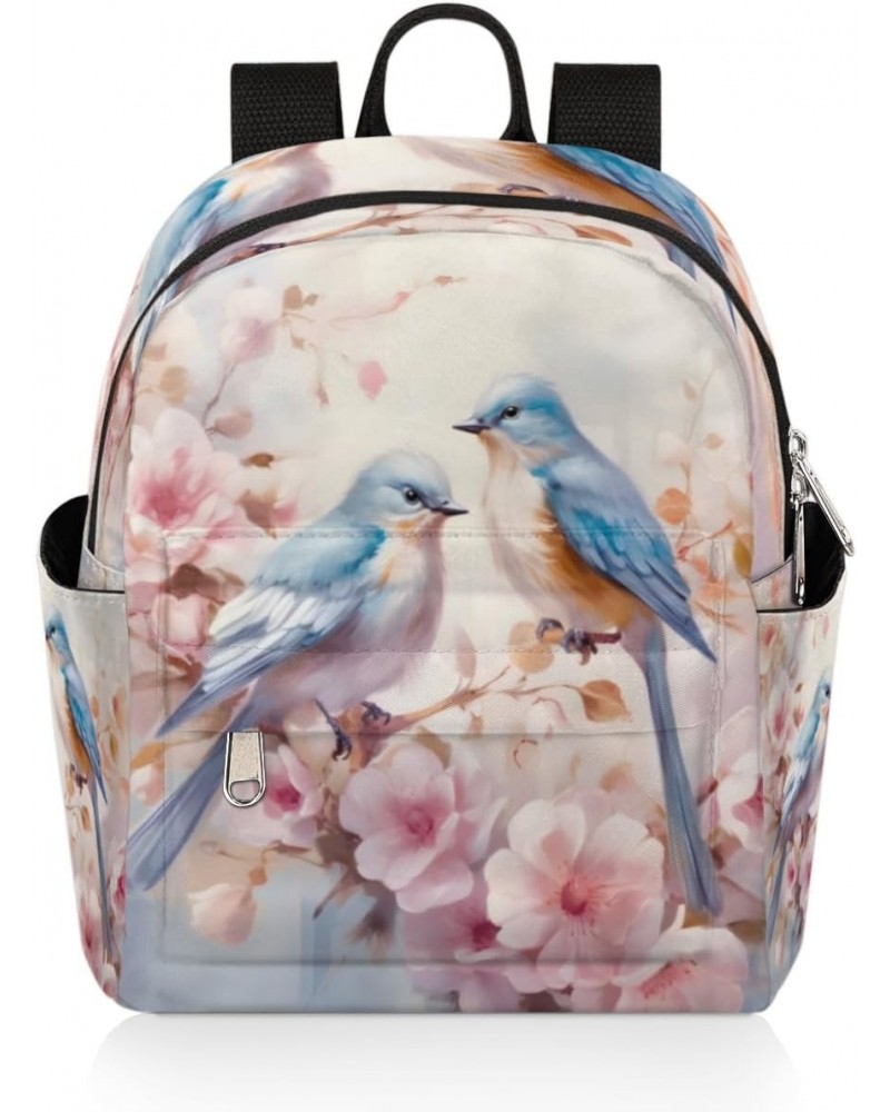 Bird Flower Theme Small Backpack for Women Ladies Mini Backpack Travel Casual Backpack Purse Satchel Daypack $18.34 Backpacks