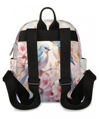 Bird Flower Theme Small Backpack for Women Ladies Mini Backpack Travel Casual Backpack Purse Satchel Daypack $18.34 Backpacks