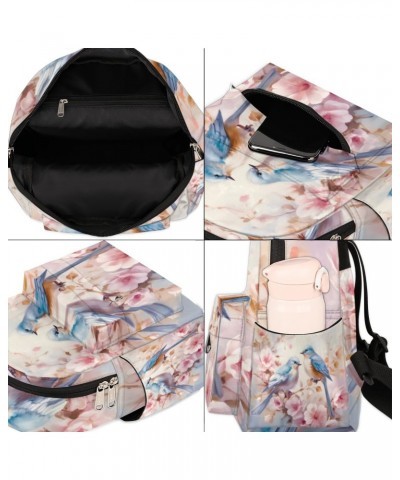 Bird Flower Theme Small Backpack for Women Ladies Mini Backpack Travel Casual Backpack Purse Satchel Daypack $18.34 Backpacks