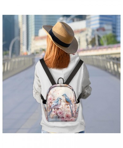 Bird Flower Theme Small Backpack for Women Ladies Mini Backpack Travel Casual Backpack Purse Satchel Daypack $18.34 Backpacks