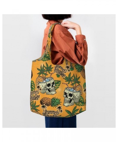 Palm Trees Single Shoulder Commuter Canvas Tote Bags For Women And Men Palm Trees 7 $12.31 Totes