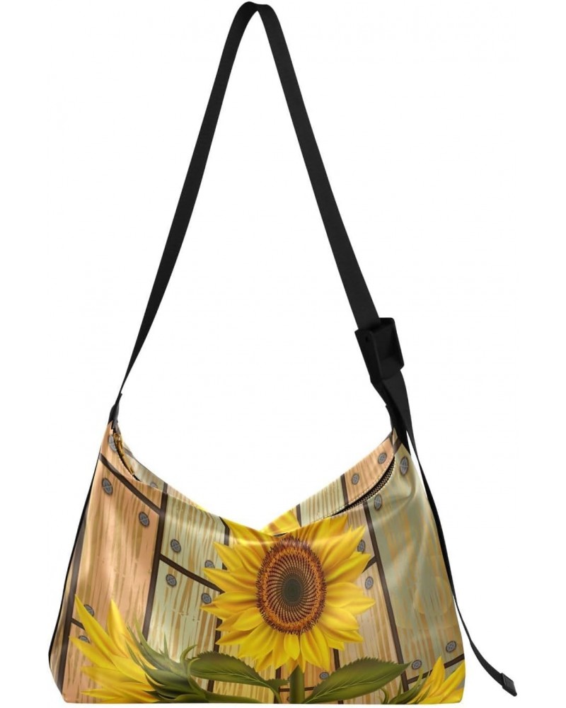 Sunflowers Vintage Womens Tote Bag Leather Shoulder Bag For Women Men Large Hobo Cross Body Bags Handbag $18.01 Totes