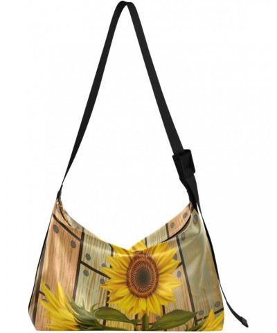 Sunflowers Vintage Womens Tote Bag Leather Shoulder Bag For Women Men Large Hobo Cross Body Bags Handbag $18.01 Totes