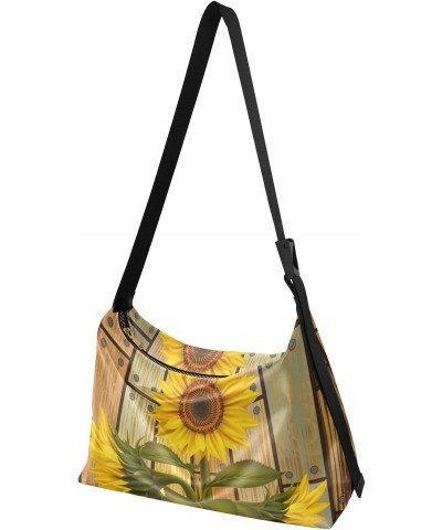 Sunflowers Vintage Womens Tote Bag Leather Shoulder Bag For Women Men Large Hobo Cross Body Bags Handbag $18.01 Totes